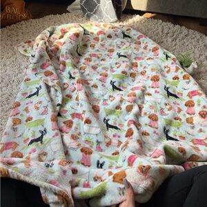 Playful Pups super cute, extra large, cozy, and soft dog throw Fleece Blanket